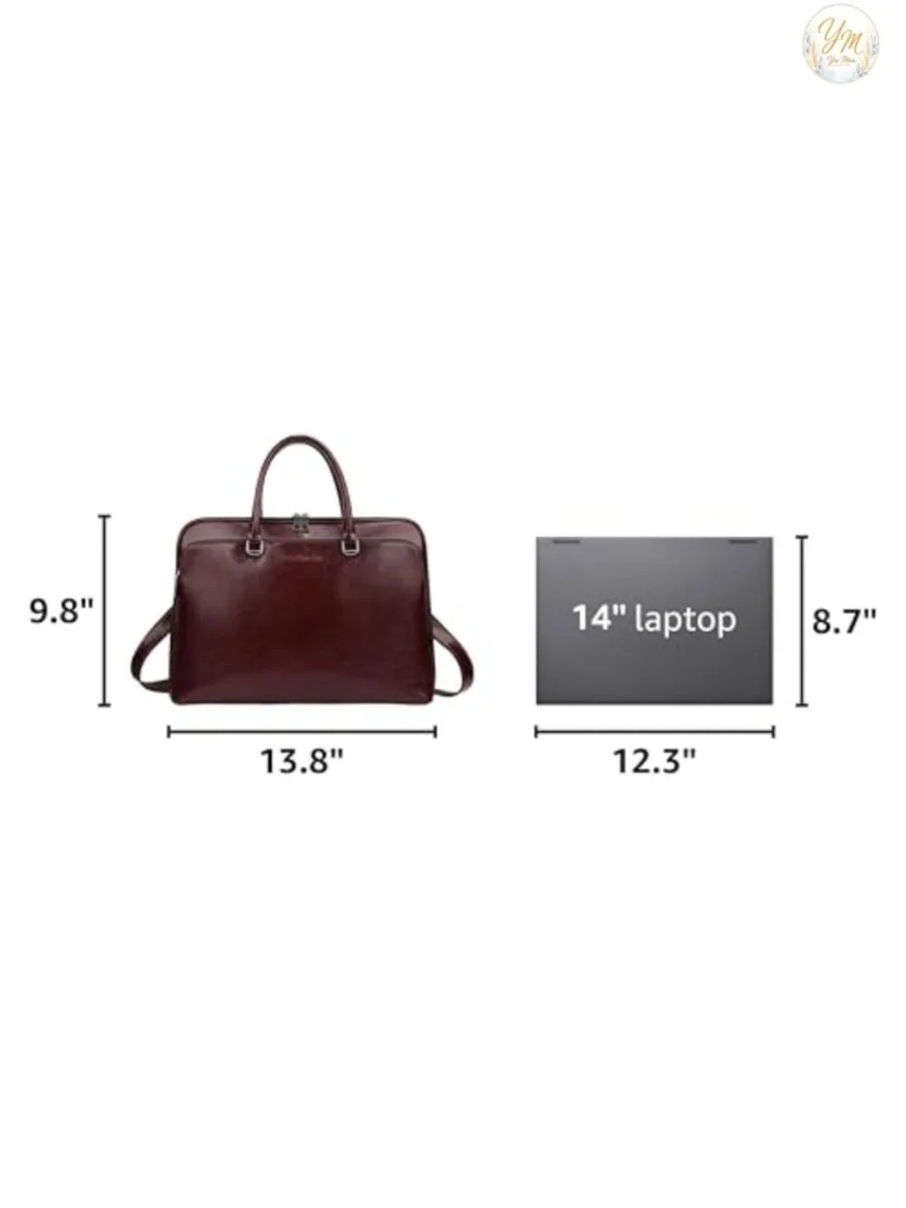 Genuine Leather Laptop Messenger Shoulder Bag 15.6